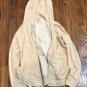 True Religion Men's Light Tan Zip-Up Sweater